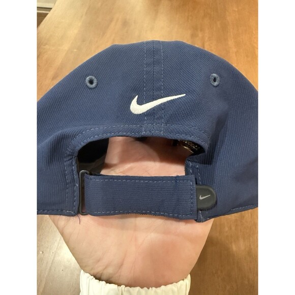 Nike Golf Blue Dri-FIT Adjustable Baseball Cap Hat One Size White Swoosh Logo - Picture 3 of 8